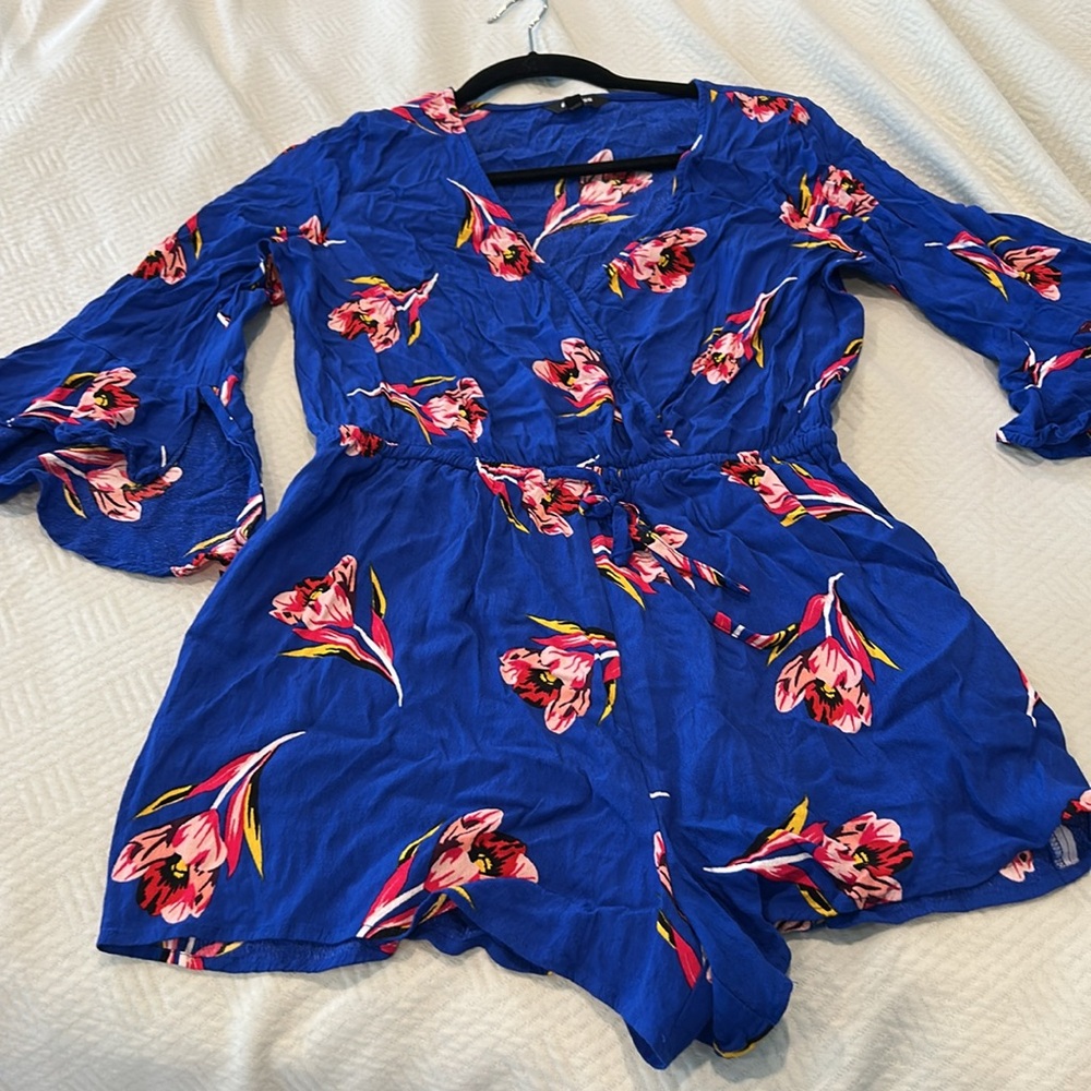 Express Blue Pink beach romper jumpsuit
